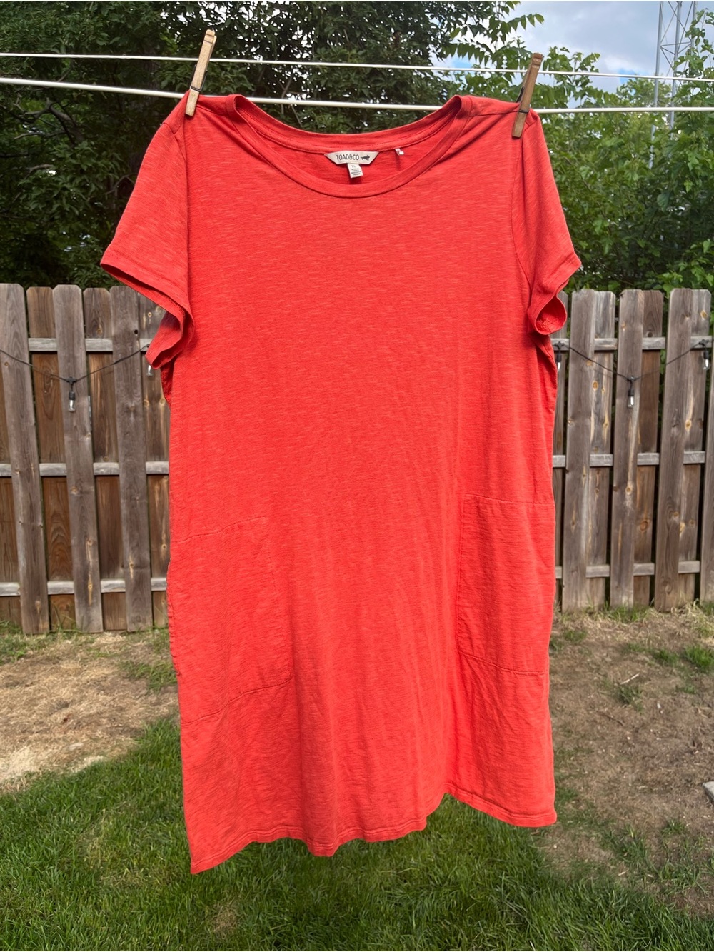 Toad & Co. Windmere dress, Tencel and cotton, XL, orange